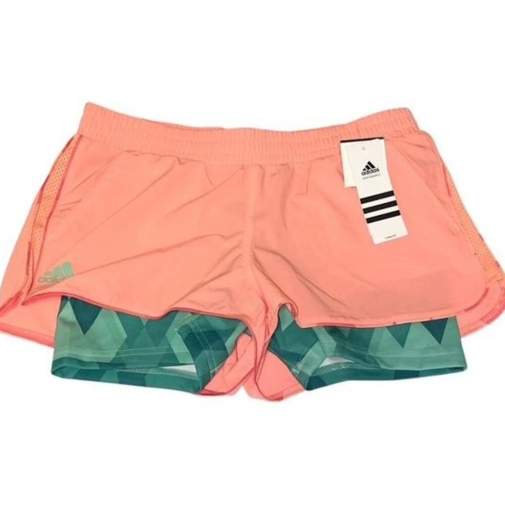 Adidas Climalite Running Shorts Women’s M Peach Built-In Liner NWT New